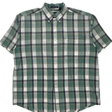 Gant Checked Short Sleeve Shirt - Large Green Cotton Blend