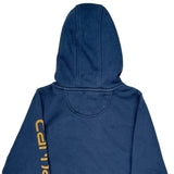 Carhartt Spellout Hoodie - XS Blue Cotton