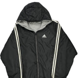 Adidas Striped Jacket - Large Black Polyester