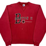 Boston U. Champion College Sweatshirt - Large Red Cotton