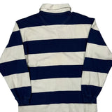 Puma Striped Rugby Shirt - Small Blue Cotton