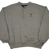 Chicago Bears Lee Sport Striped Henley Sweatshirt - XL Gray Polyester Blend