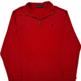 Polo By Ralph Lauren 1/4 Zip - XL Red Cotton