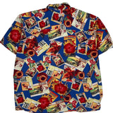 Riggings Floral Hawaiian Shirt - Large Multicoloured Cotton Blend