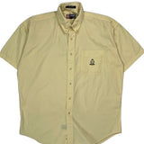 Chaps Ralph Lauren Short Sleeve Shirt - Large Yellow Cotton