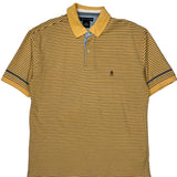Tommy Hilfiger Striped Polo Shirt - Large Yellow Cotton