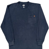 Dickies Long Sleeve T-Shirt - Large Navy Cotton