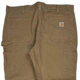 Carhartt Double Knee Carpenter Trousers - 40W 30L Brown Cotton