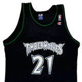 Timberwolves Champion #21 Garnett Jersey - XL Black Polyester