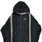 Adidas Striped Jacket - XL Black Polyester