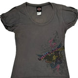Motorcycles Harley Davidson Graphic T-Shirt - Small Gray Cotton