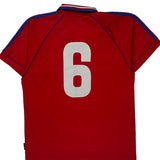 Number 6 Adidas Football Shirt - Medium Red Polyester