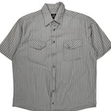 Dickies Striped Short Sleeve Shirt - Large Gray Cotton