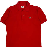 Lacoste Polo Shirt - Small Red Cotton