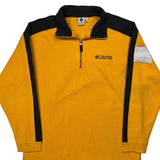 Columbia Contrast Stitch 1/4 Zip - Small Yellow Cotton