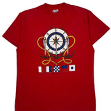 Nautical Theme Hanes Single Stitch T-Shirt - XL Red Cotton