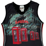 London Theme Disney Graphic Tank Top - XL Black Cotton Blend