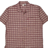 Levis Checked Short Sleeve Shirt - XL Red Cotton