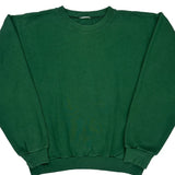 90S Blank Unbranded Sweatshirt - Medium Green Cotton