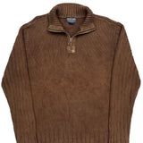 Polo By Ralph Lauren 1/4 Zip - XL Brown Cotton