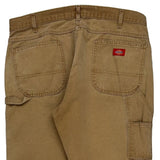 Dickies Double Knee Carpenter Trousers - 36W 30L Brown Cotton