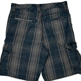 Wrangler Checked Cargo Shorts - 32W 10L Black Cotton