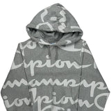 Reverse Weave Champion Spellout Hoodie - Small Gray Cotton