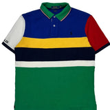 Polo By Ralph Lauren Striped Polo Shirt - Medium Multicoloured Cotton