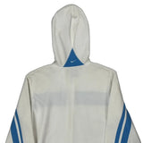 Nike Striped Hoodie - Large Blue Cotton