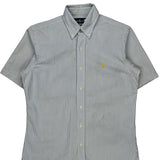 Ralph Lauren Striped Short Sleeve Shirt - Small Blue Cotton
