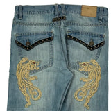 Epic Hero Studded Jeans - 34W 32L Blue Cotton Blend