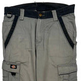 Workwear Dickies Double Knee Cargo Trousers - 32W 29L Black Cotton Blend