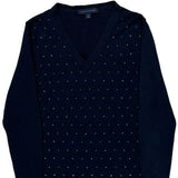 Tommy Hilfiger Studded Sweater - Medium Navy Cotton