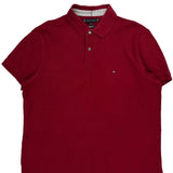 Tommy Hilfiger Polo Shirt - XL Red Cotton