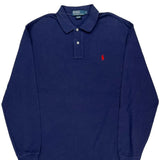 Polo By Ralph Lauren Long Sleeve Polo Shirt - Large Blue Cotton