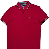 Tommy Hilfiger Polo Shirt - Medium Red Cotton