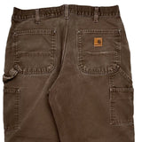 Carhartt Double Knee Carpenter Trousers - 34W 30L Brown Cotton