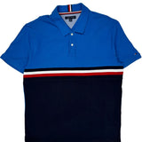 Tommy Hilfiger Striped Polo Shirt - XL Blue Cotton