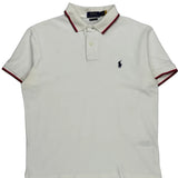 Polo By Ralph Lauren Slim Fit Polo Shirt - Medium White Cotton