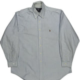 Ralph Lauren Striped Shirt - Large Blue Cotton