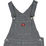 Dickies Striped Overalls - Large Black & White Cotton