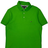 Tommy Hilfiger Slim Fit Polo Shirt - Large Green Cotton