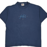 Just Do It Nike Cropped T-Shirt - Large Blue Cotton