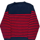 Tommy Hilfiger Striped Jumper - Large Navy Cotton