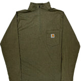 Carhartt 1/4 Zip - Medium Green Cotton Blend