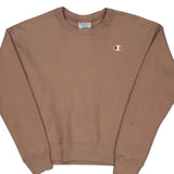 Reverse Weave Champion Sweatshirt - Small Brown Cotton