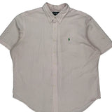 Ralph Lauren Striped Short Sleeve Shirt - 2XL Pink Cotton