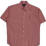 Blake Shirt Ralph Lauren Checked Short Sleeve Shirt - Medium Red Cotton