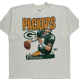 Single Stitch Green Bay Packers All American Wear Graphic T-Shirt - 2XL White Cotton