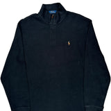Polo By Ralph Lauren 1/4 Zip - XL Black Cotton